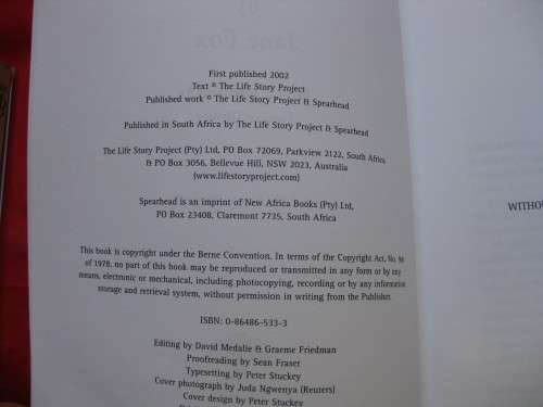 `Nkosi`s Story`  Soft cover.  Jane Fox.