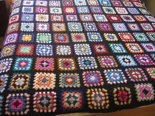Granny blanket.  Hand-made crochet.  Double bed sized.  New.    L.