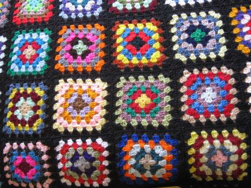 Granny blanket.  Hand-made crochet.  Double bed sized.  New.    L.