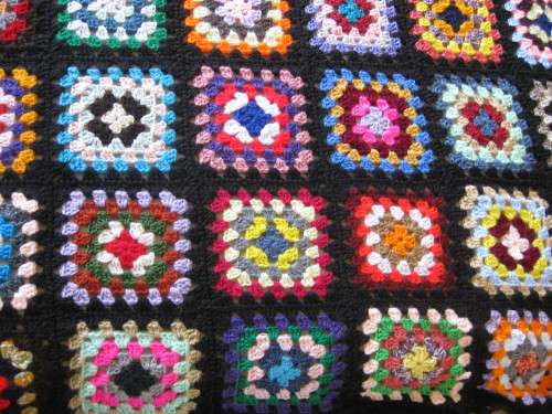 Granny blanket.  Hand-made crochet.  Double bed sized.  New.    L.