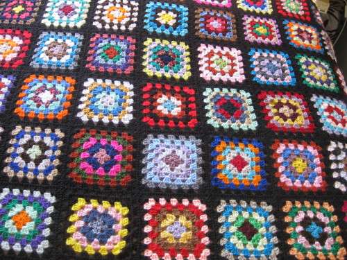 Granny blanket.  Hand-made crochet.  Double bed sized.  New.    L.