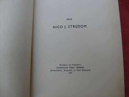 1938   `Wiele wat rol in die nag` deur Nico J. Strijdom.  Afrikaans.