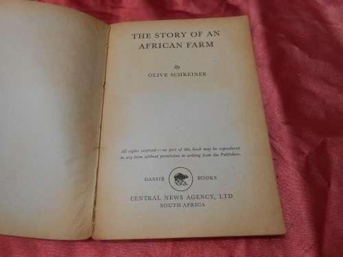 `The Story of an African Farm`  Olive Schreiner.  A Dassie Book.  Soft cover.