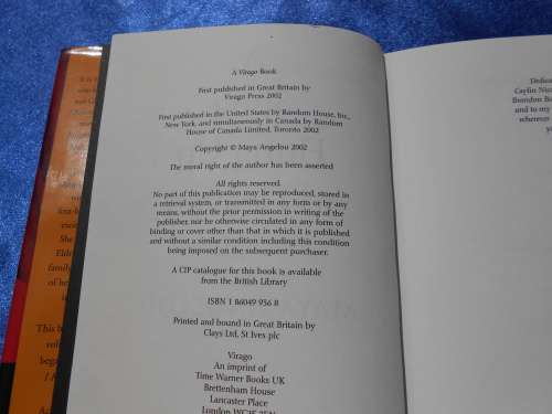 `A Song Flung up to Heaven`  Maya Angelou.  Hard cover.