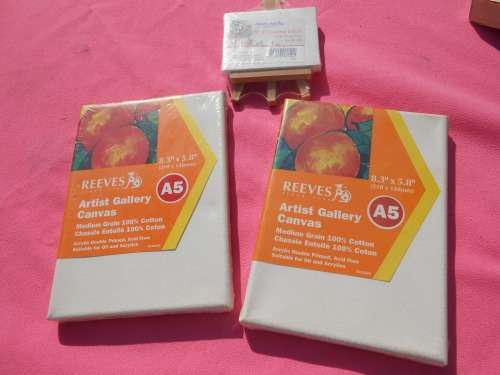A5 Reeves Artist Gallery Canvas x 2 and Mini Display Easel