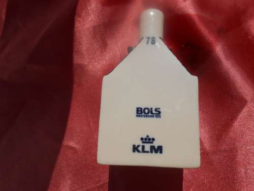 Blue Delft exclusively made for KLM by Bols Royal Distilleries Holland. House no. 76.