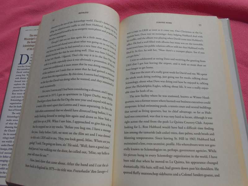 `Ruthless`  Scientology, my son David Miscavige, and me.  Ron Miscavige.  Hard cover.
