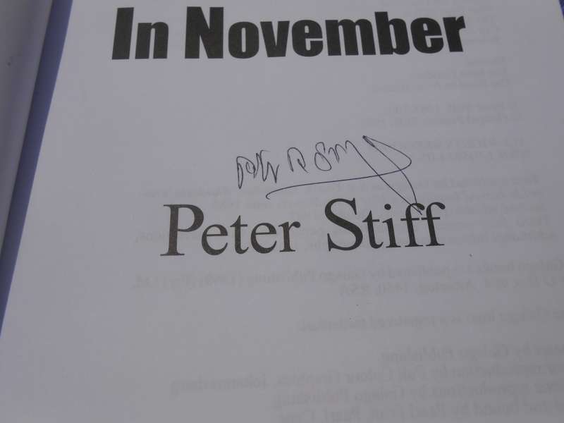 *WATER DAMAGED*  Signed copy.  Peter Stiff.  `See you in November`