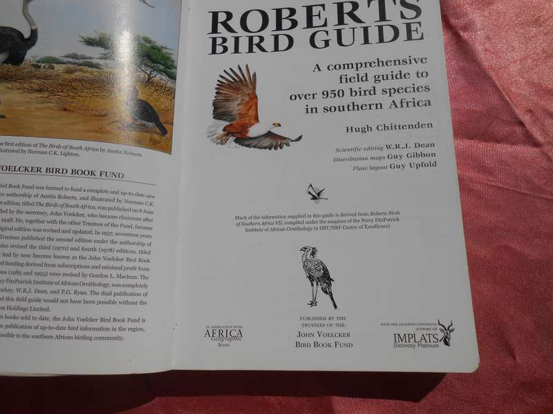 `Roberts Bird Guide`  Hugh Chittenden.  Soft cover.