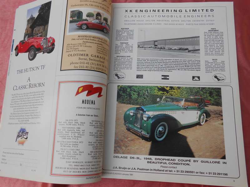 Supercar Classics.    Magazine.      January, 1991.