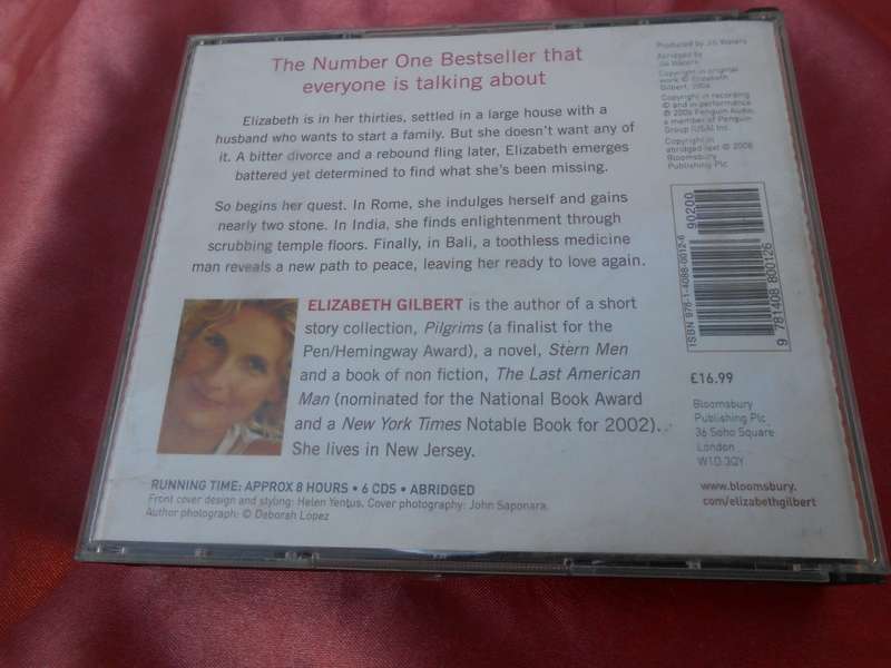CD Eat Pray Love.  Audio Book.