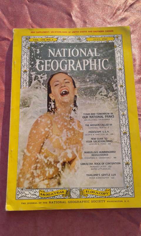 1966 `National Geographic`. Magazine.  Volume 130.  No. 1.