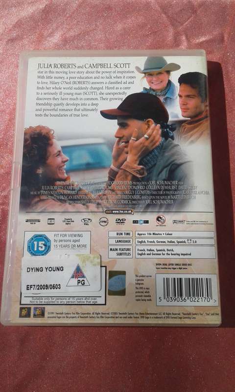 DVD  Dying Young.  Julia Roberts and Cambell Scott.