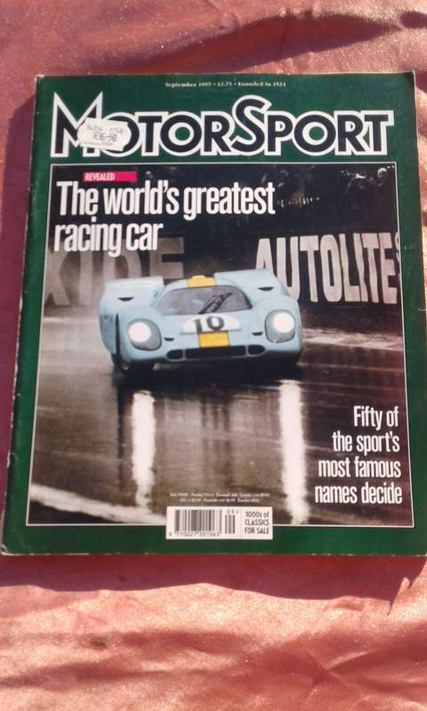 Motorsport.  September , 1997.   Magazine.