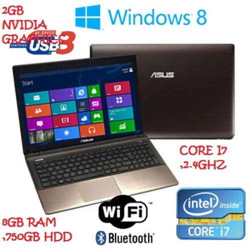 ASUS K55VD,Quad Core i7 3630QM,2.40GHz (3.40GHz),8GB RAM,750GB HDD,15.6",2GB NVIDIA