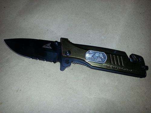 Gerber Gold Army Serrated Folding Clip Knife **R1.00 NO RESERVE AUCTION**
