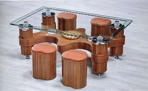 Coffee Table with 4 Stools incl.