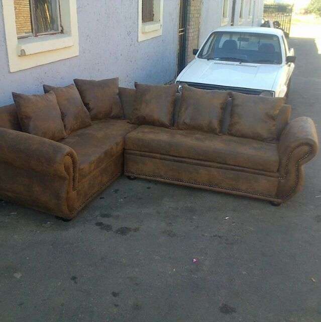 L Shape couch, with FREE DELIVERY ANYWHERE IN GAUTENG, MADE CUSTOM PER ORDER, various colours avail.