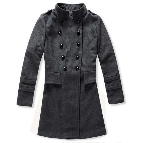Women's Stylish Turned Down Collar Coat (Available in Black & Grey)