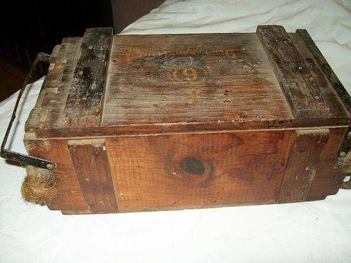 Antique Wood and Metal Ammo Case