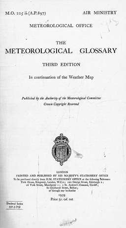The Meteorological Glossary