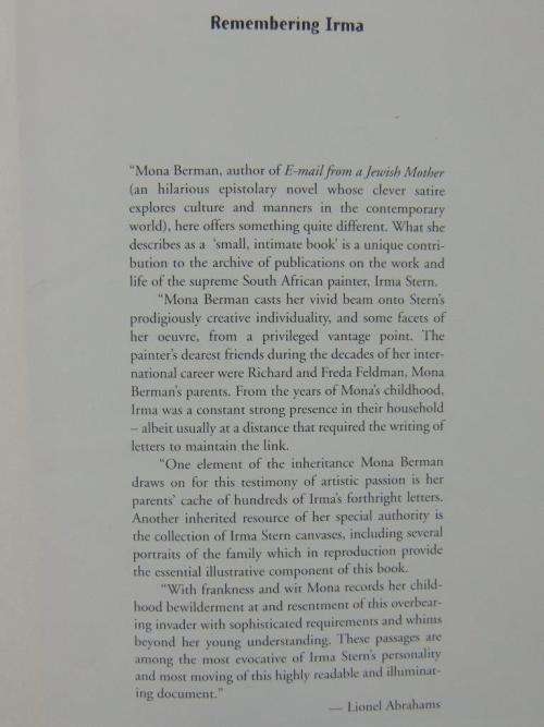 Remembering Irma: Irma Stern: A Memoir with Letters by Mona Berman