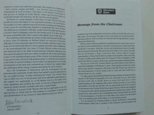 Ali, the Life of Ali Bacher - INSCRIBED - by Rodney Hartman