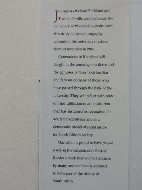 A Story of Rhodes: Rhodes University 1904 to 2004 - Richard Buckland and Thelma Neville