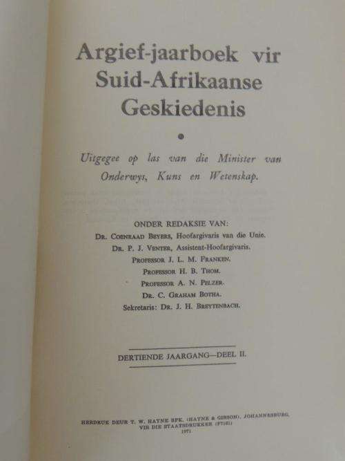 Argief -jaarboek vir Suid Afrikaanse Geskiedenis/Archives Year Book for S. A. History: 1950/II.