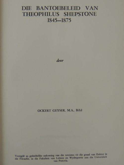 Argief -jaarboek vir Suid Afrikaanse Geskiedenis/Archives Year Book for S. A. History: 1966/1