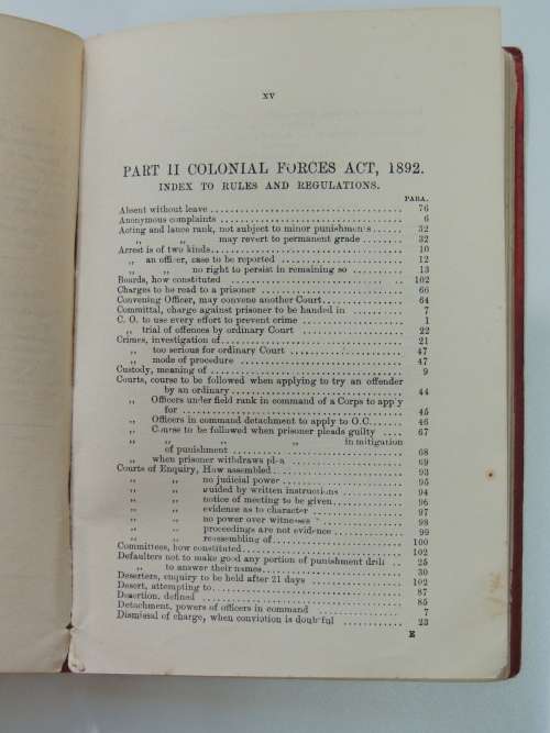 Colonial Forces Act, No. 32 of 1892 With Rules and Regulations Framed Under The Act - Anon