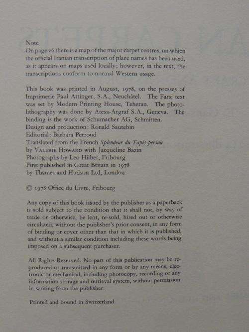 Iranian Carpets. Art, Craft and History - by E. Gans-Ruedin