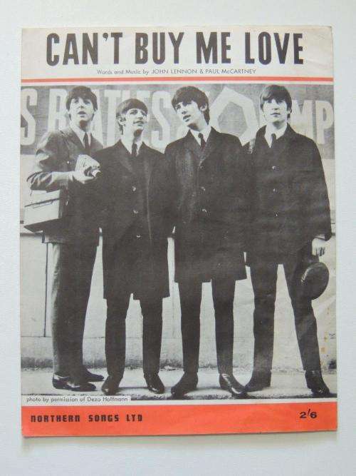 Cant Buy Me Love - The Beatles - 1964 - Vintage Sheet Music - by John Lennon and Paul McCartney.