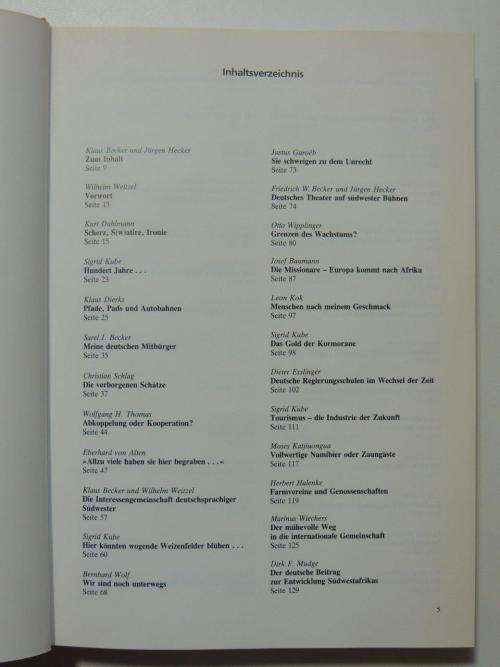 Vom Schutzgebiet bis Namibia, 1884-1984 (German Ed) - by Klaus Becker, Jurgen Hecker, Sigrid Kube