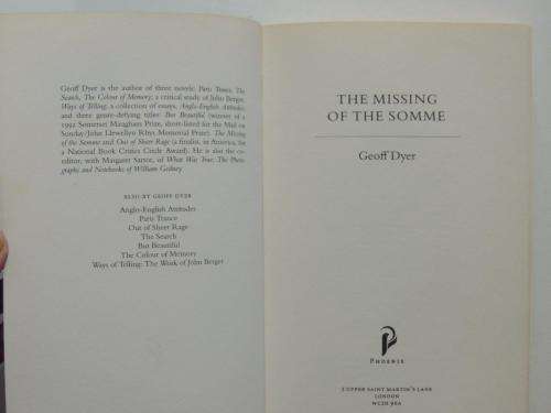 The Missing of the Somme - by Geoff Dyer