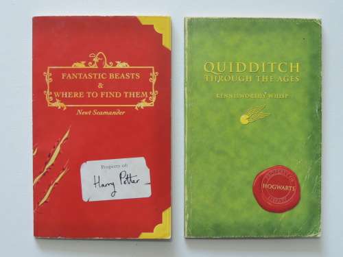 Harry Potter Schoolbooks: Quidditch Through the Ages & Fantastic Beasts &Where to Find Them Set of 2