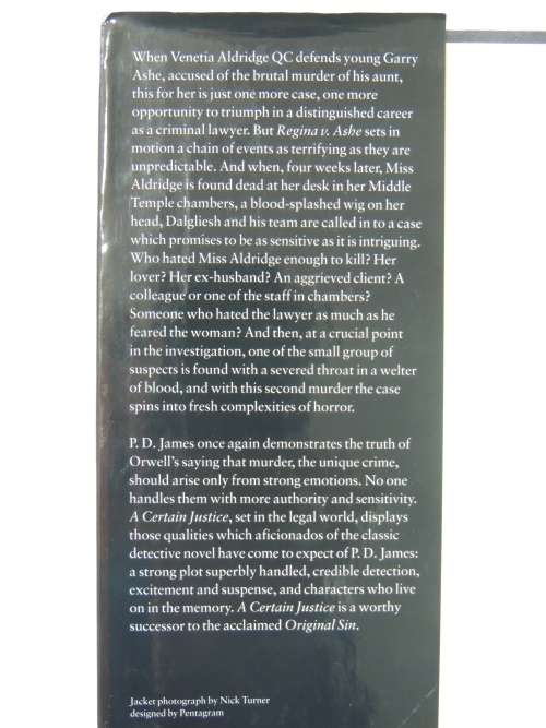 A Certain Justice - First Edition - PD James