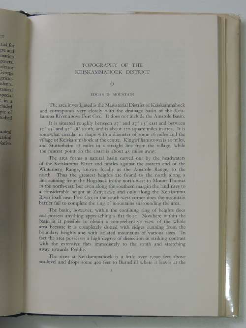 The Natural History of the Keiskammahoek District, Volume 1 - Edgar D. Mountain. J. V. L. Rennie.