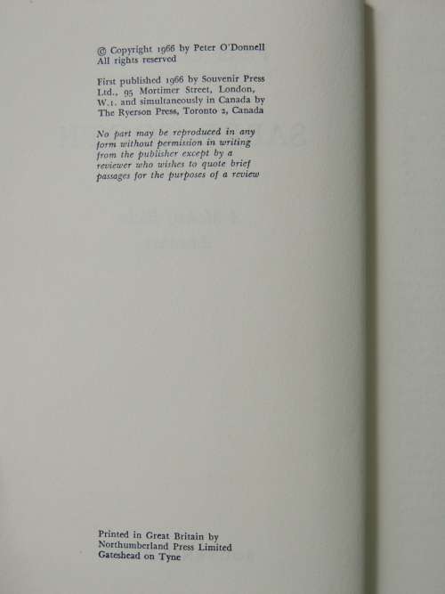 Sabre-Tooth - The Modesty Blaise Series - First Edition 1966 - Peter O`Donnell