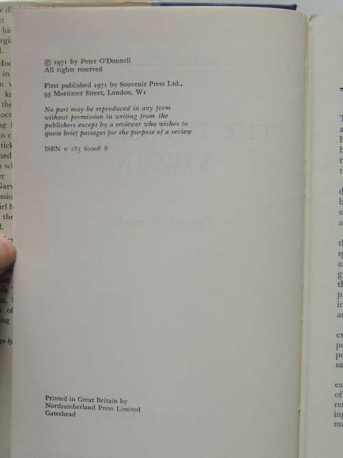 The Impossible Virgin - The Modesty Blaise Series - First Edition 1971 - Peter O`Donnell