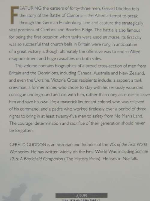 VCs of the First World War: Cambrai 1917 - Gerald Gliddon