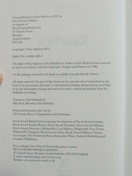 Kent VCs - Roy Ingleton