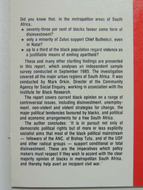 The Struggle and The Future, What Black South Africans Really Think - Mark Orkin