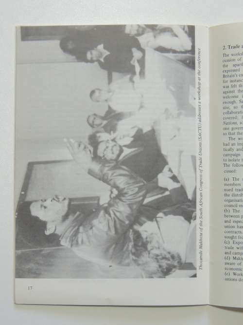 Isolate Apartheid - Report of the Anti-apartheid Movement Trade Union Conference Hheld on November 2