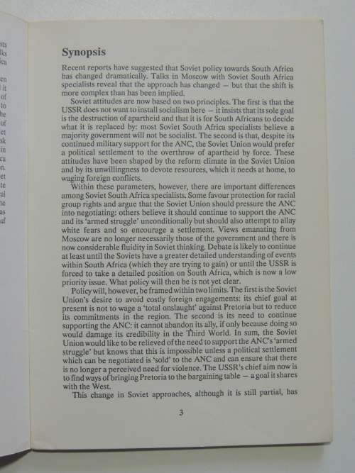 A New Mood in Moscow: Soviet Attitudes to South Africa - S. Friedman and M. Narsoo