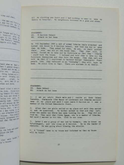Institute for Black Research Special Report:  Unrest In Natal 1985 - Fatima Meer