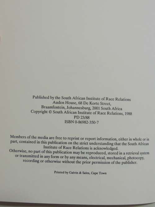 Fragile Figures?- The 1988 PWV Township Elections - Harry Mashabela