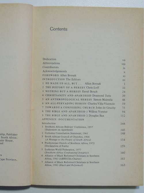 Apartheid is a Heresy - First Edition - ed. John De Gruchy and Charles Villa-Vicencio