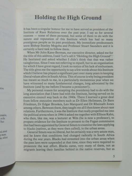 Holding the High Ground - Helen Suzman