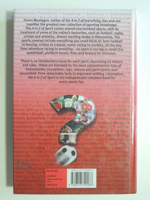A to Z of Sport The Compendium of Sporting Knowledge - Trevor Montague